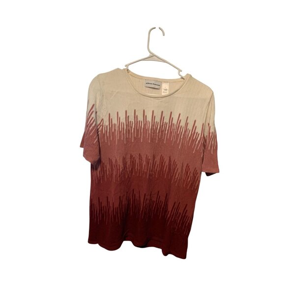 Alfred Dunner Womens Size Large Short Sleeve Pullover Sweater Mauve Shirt Round - Picture 1 of 3